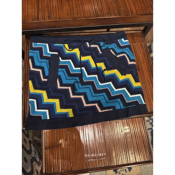 MISSONI FOR TARGET Sweater Skirt Size Small Blue Pockets Drawstring Geometric - Picture 7 of 7
